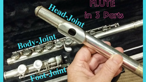 FLUTE IN 3 PARTS head-joint, body-joint,foot-joint